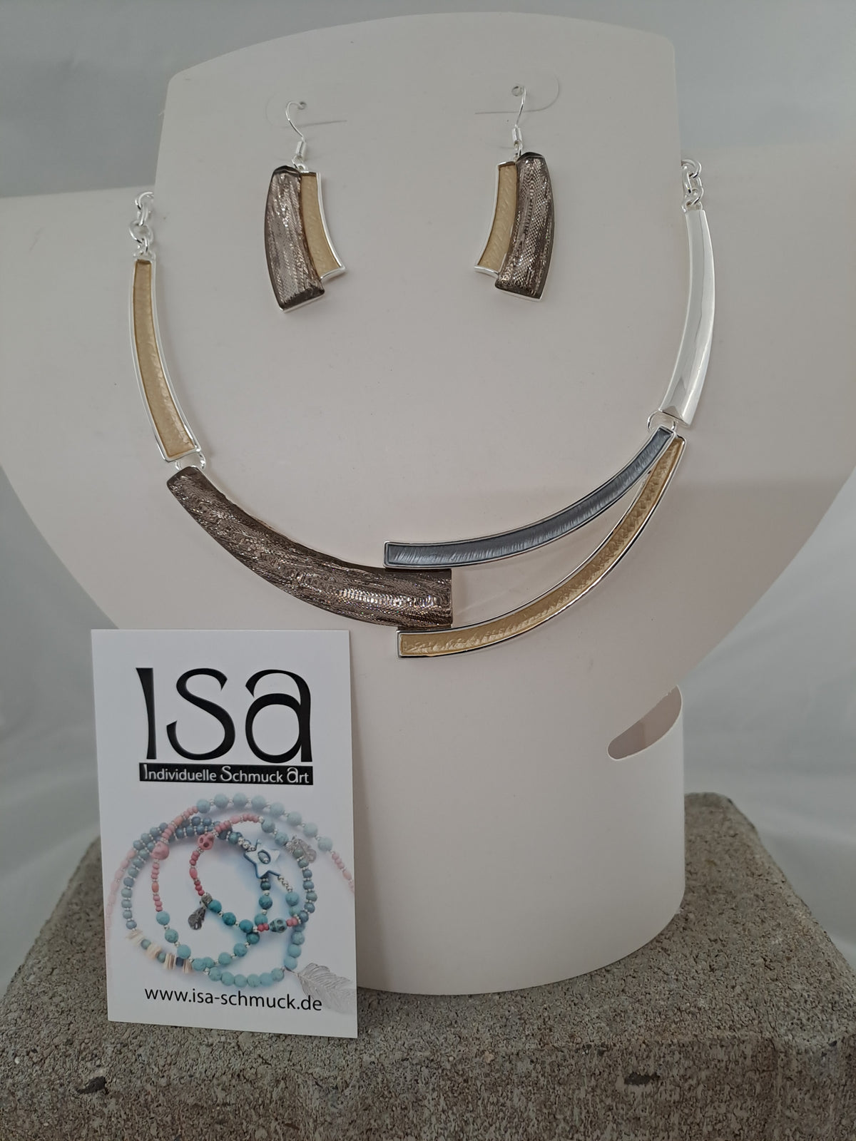 Set "Smile" braun, Kette mit Ohrhänger