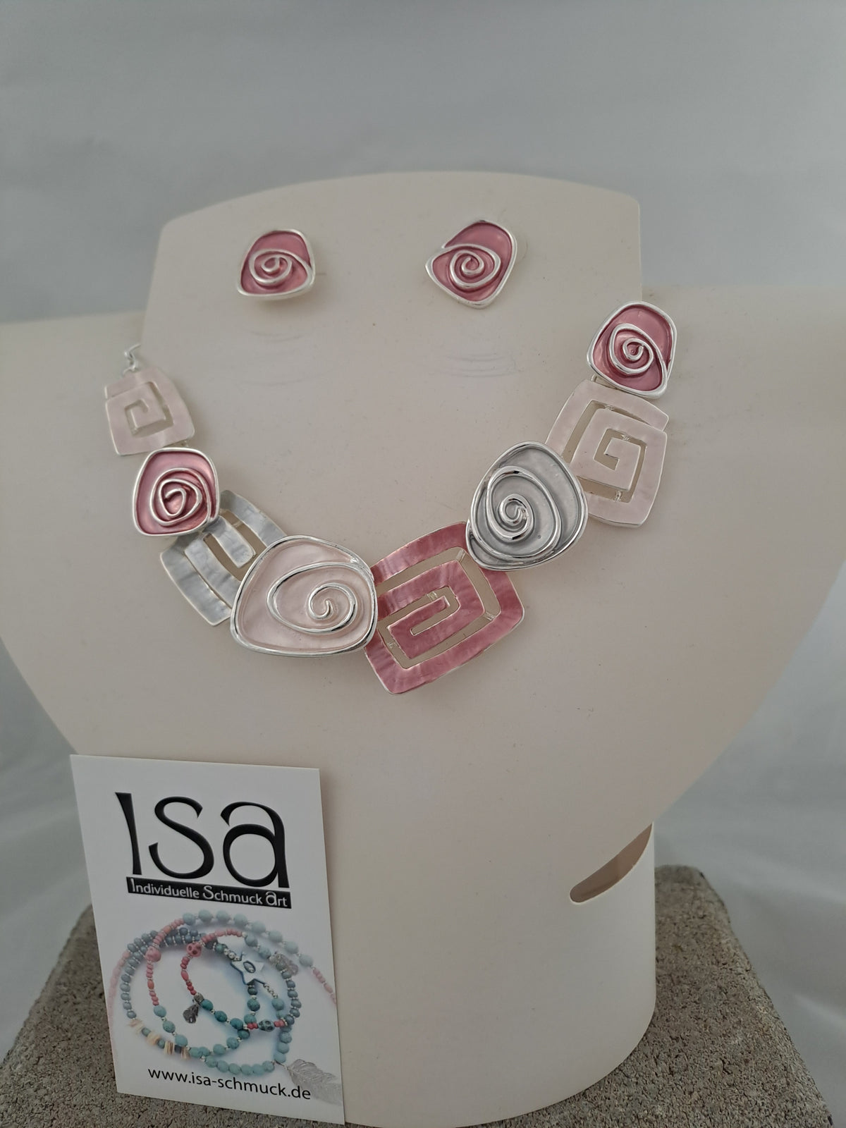 Set "Prinzess" rose, Kette mit Ohrstecker