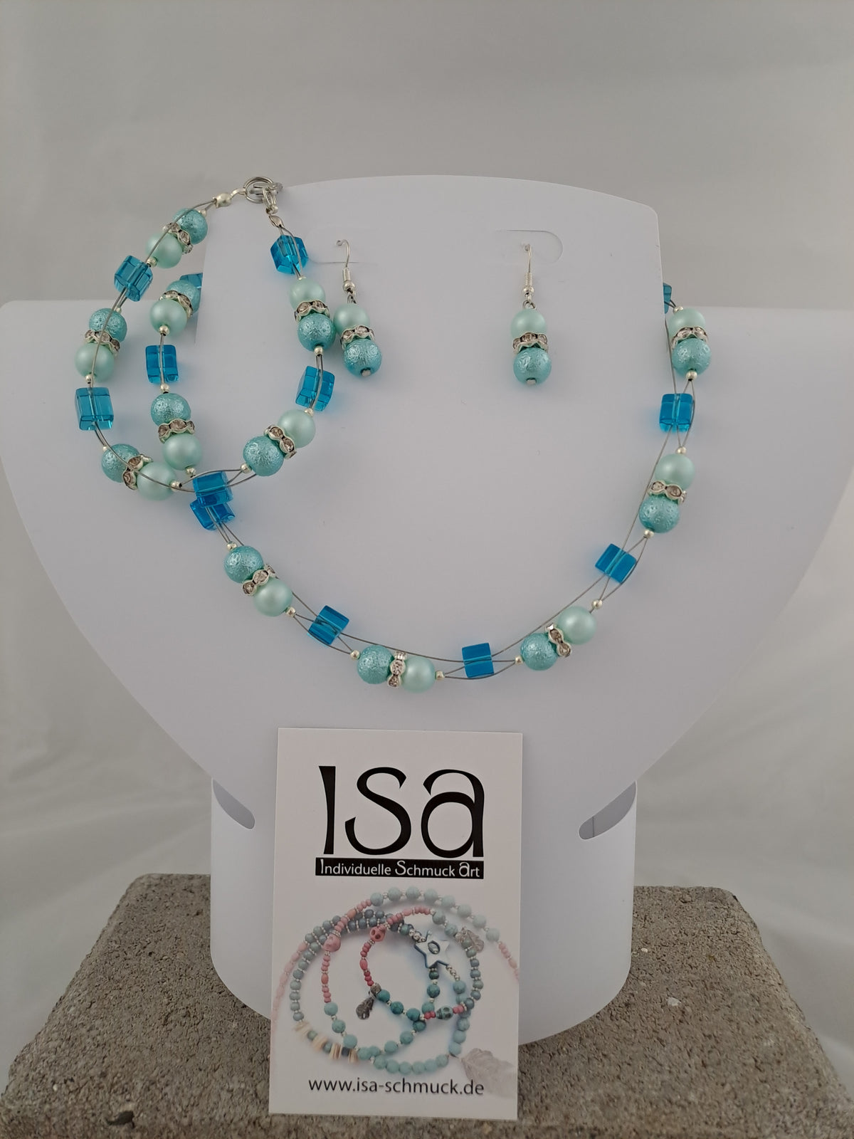 Set für den schickeren Anlass mit Perlen in 6 + 8 mm, Kette-Armband-Ohrringe