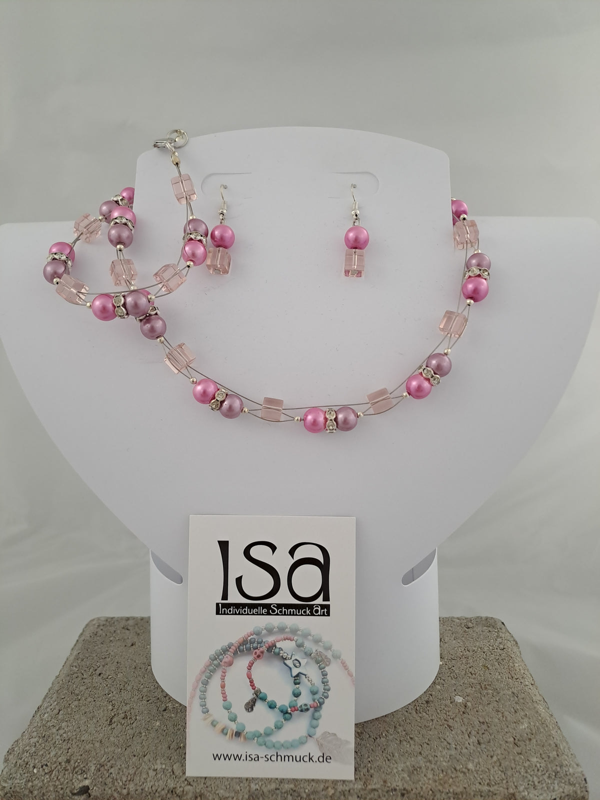 Set für den schickeren Anlass mit Perlen in 6 + 8 mm, Kette-Armband-Ohrringe